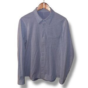 Blue Lululemon Commission Pocketed Long-Sleeve Button Up Shirt Sz L